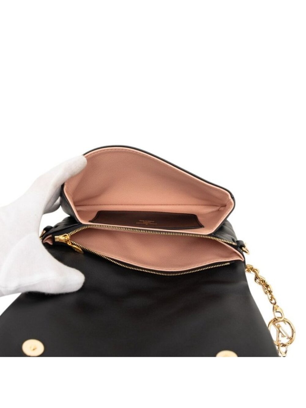 ★SOLD★ Louis Vuitton Monogram Pochette Cousin Crossbody Chain Shoulder Bag Noir - Picture 4 of 5